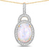 3.30 Carat Genuine Ethiopian Opal and White Diamond 14K Yellow Gold Pendant by Bids.com