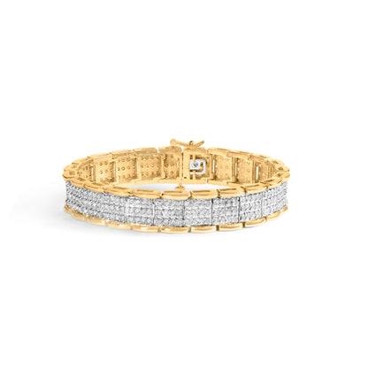 10K Yellow Gold 5.00 Cttw Round-Cut Diamond Link 7" Bracelet (J-K Color, I1-I2 Clarity) by Bids.com