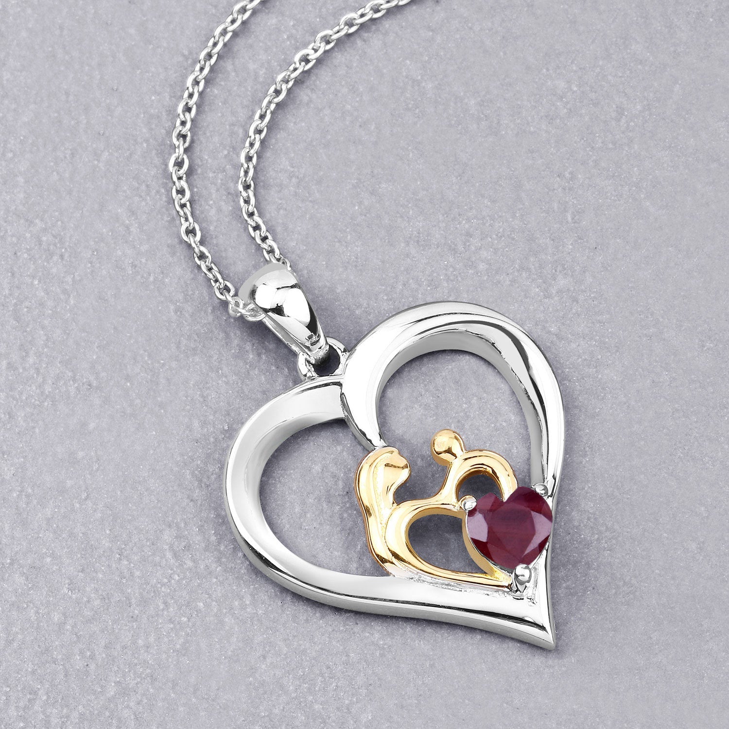 0.50 Carat Genuine Ruby .925 Sterling Silver Pendant by Bids.com