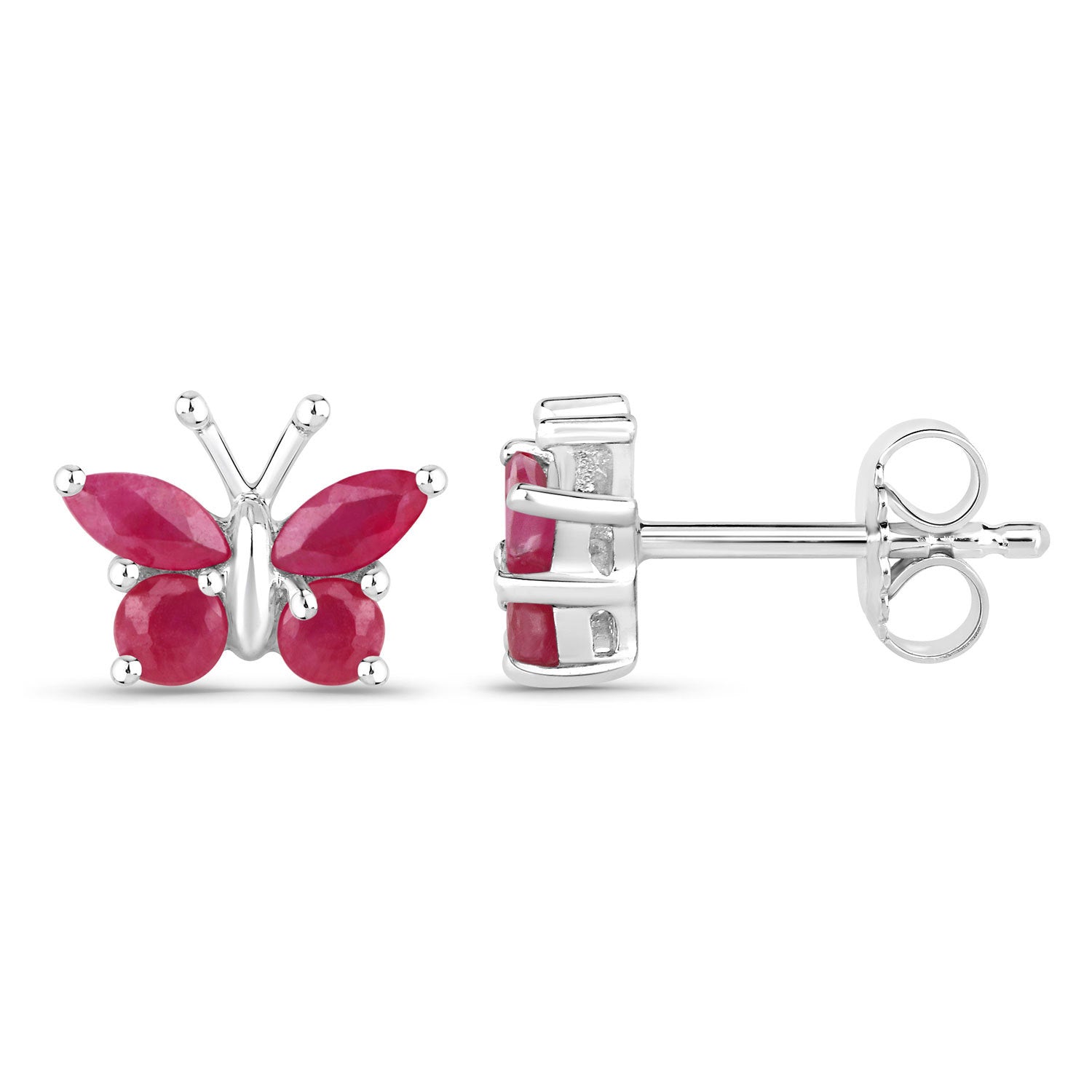 0.63 Carat Genuine Ruby .925 Sterling Silver Earrings  DestGlow