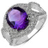 3.51 Carat Genuine Amethyst & White Topaz .925 Sterling Silver Ring by Bids.com
