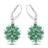 3.04 Carat Genuine Zambian Emerald and White Zircon .925 Sterling Silver Earrings by Bids.com