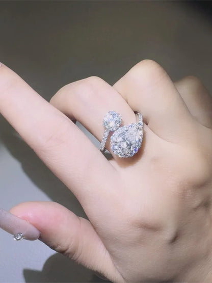 2 Carat Sparkala™ 925 Sterling Silver Bypass Ring by Sparkala