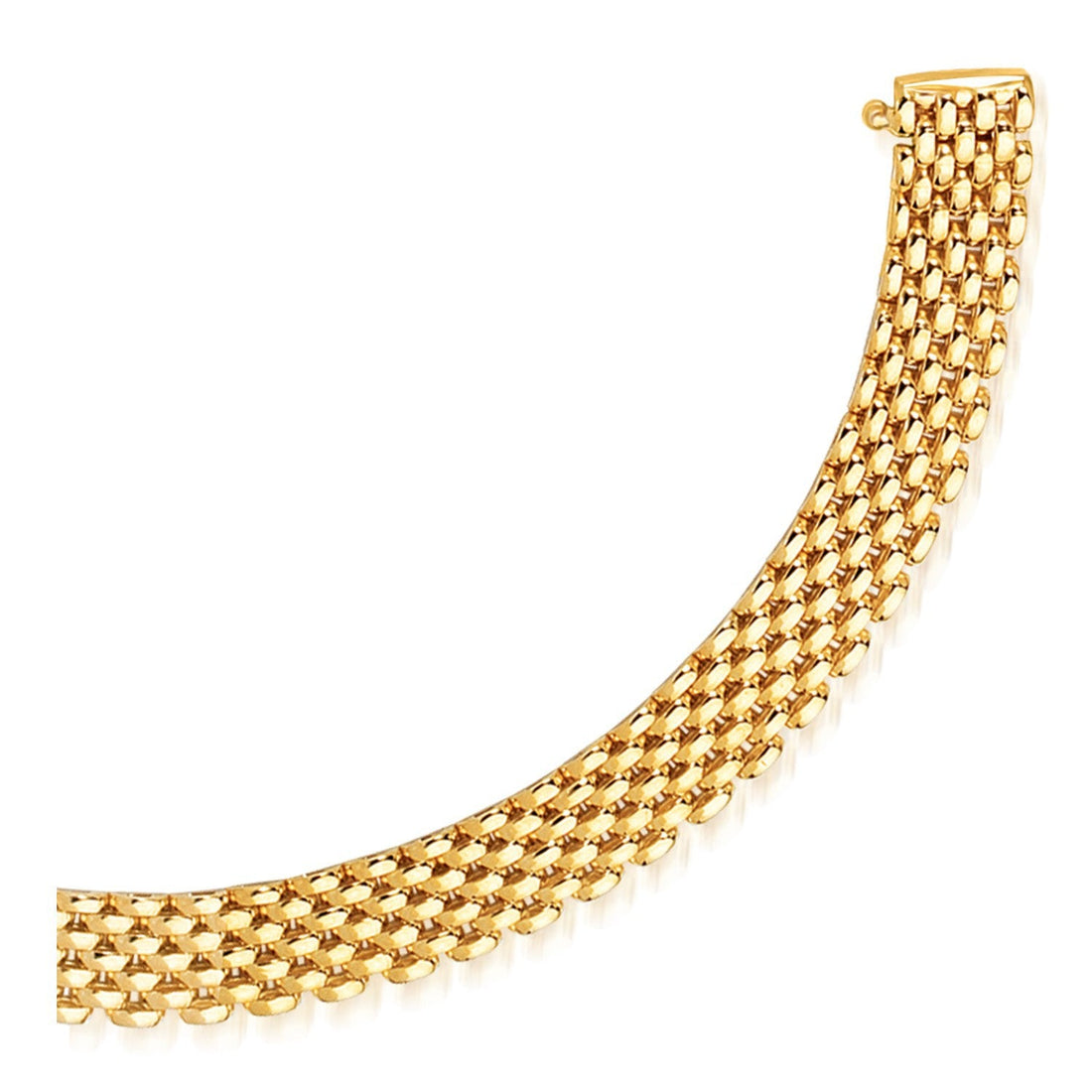 14k Yellow Gold Flexible Panther 9.0mm Line Bracelet by Bids.com