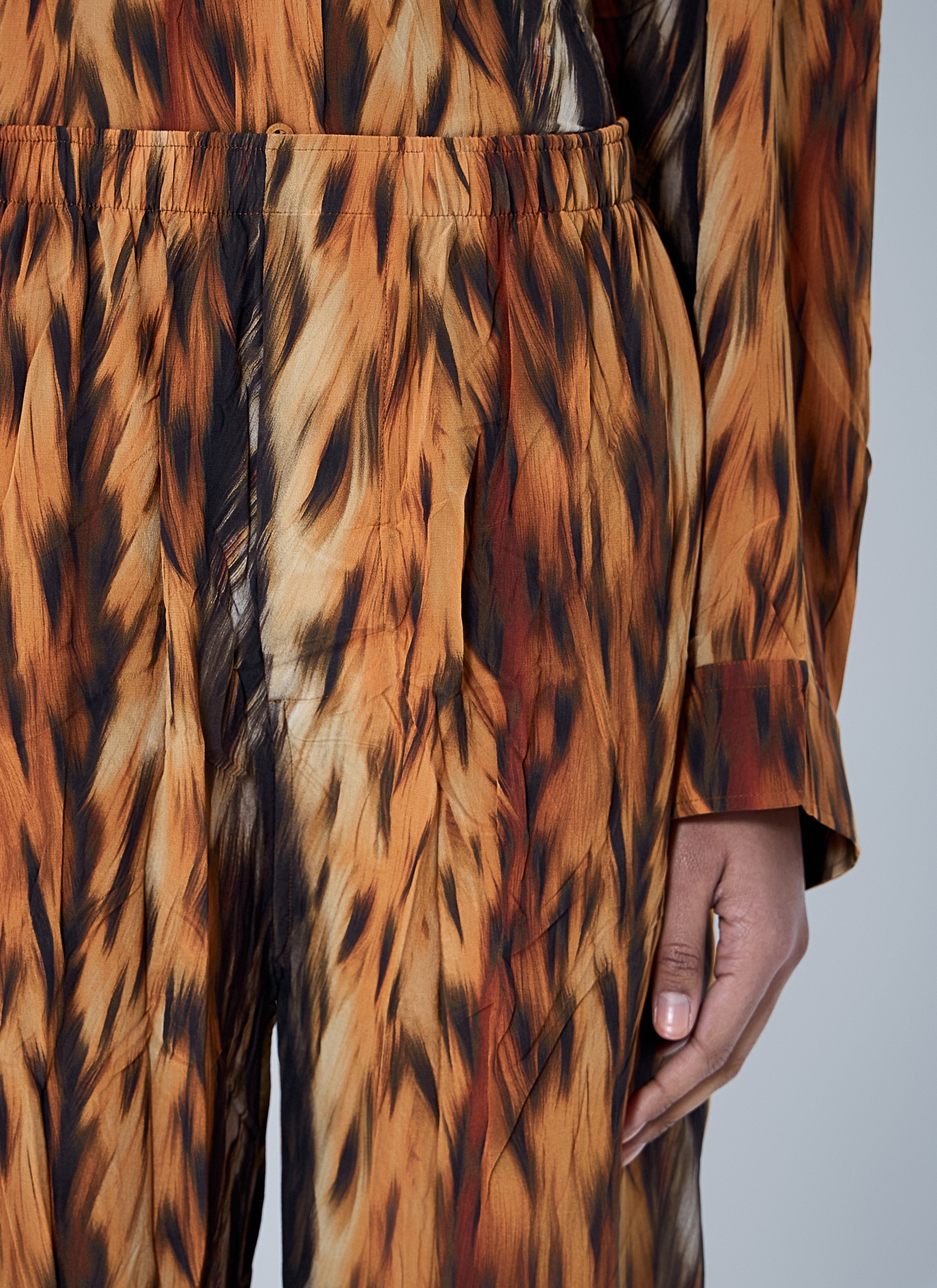 Balenciaga Women Ai Croc Silk Pants by Luosophy