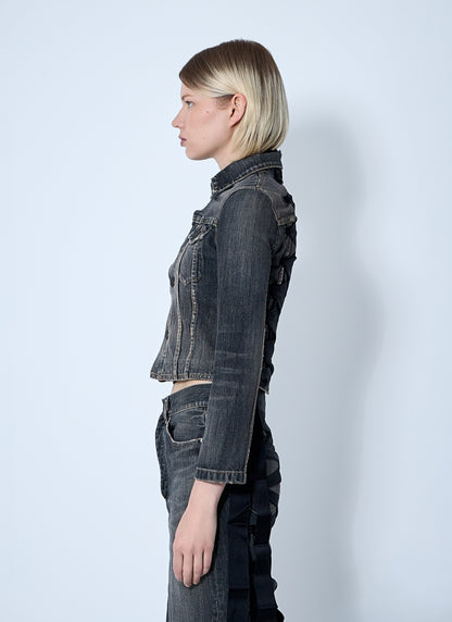 Balenciaga Women Lace-Up Denim Jacket by Luosophy