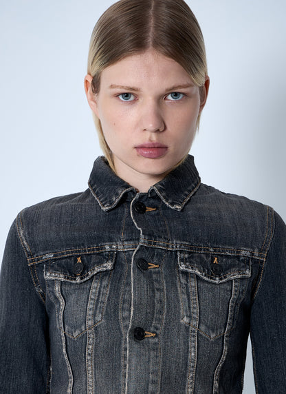 Balenciaga Women Lace-Up Denim Jacket by Luosophy