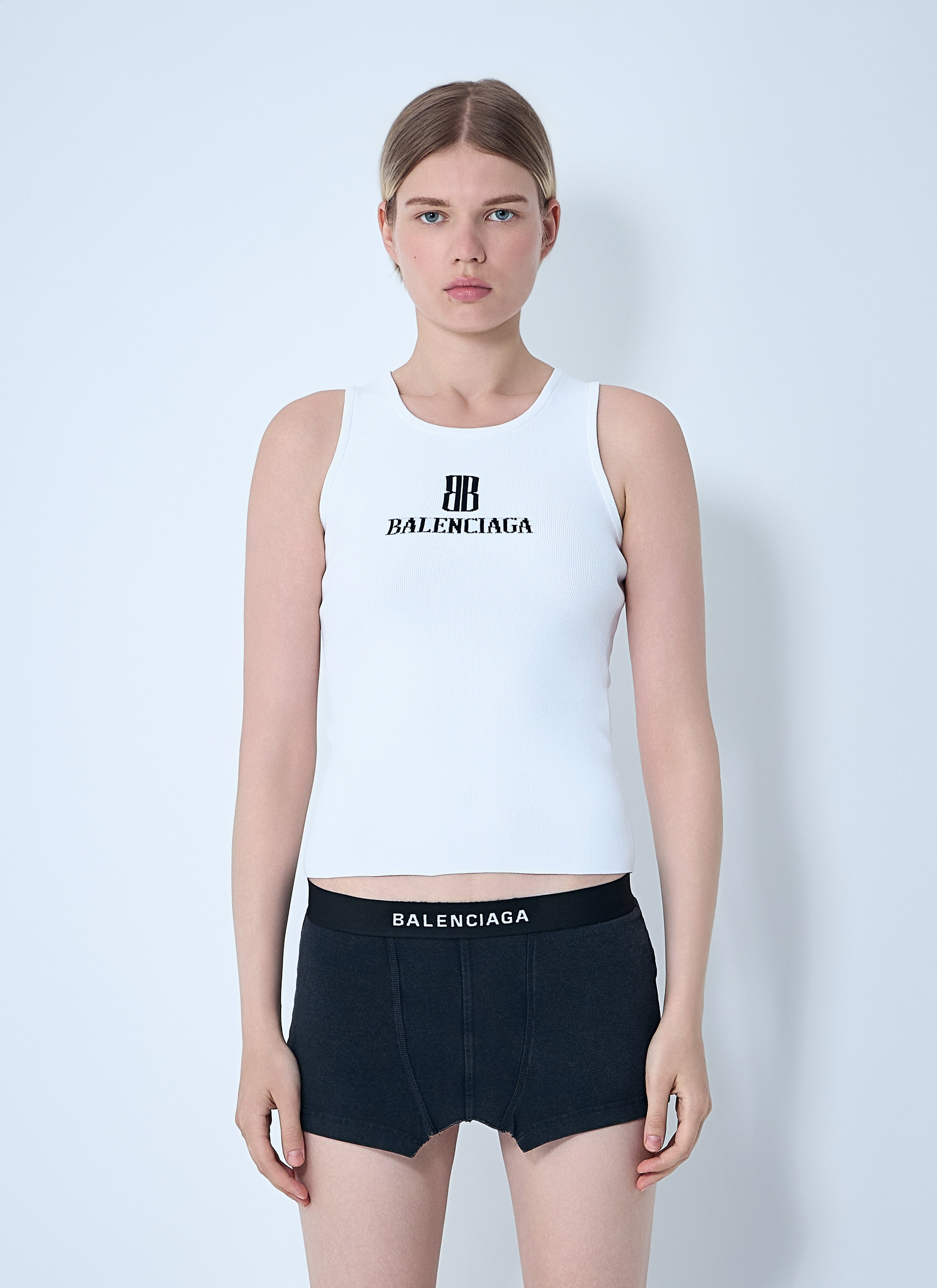 Balenciaga Women Logo Motif Tank Top 
