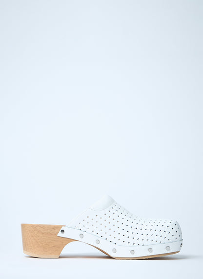 Balenciaga Women Perforated Heeled Clogs by Luosophy