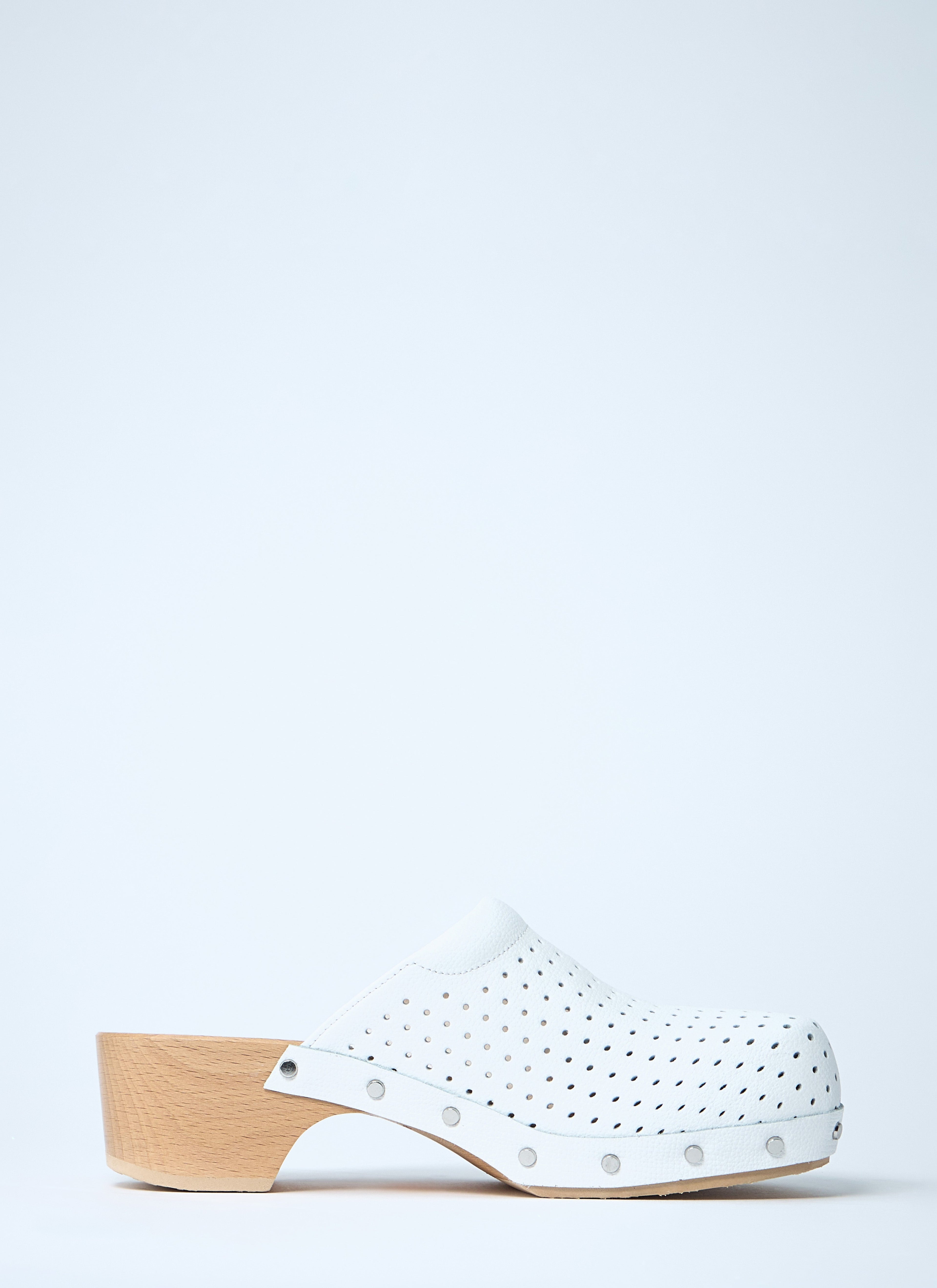 Balenciaga Women Perforated Heeled Clogs by Luosophy