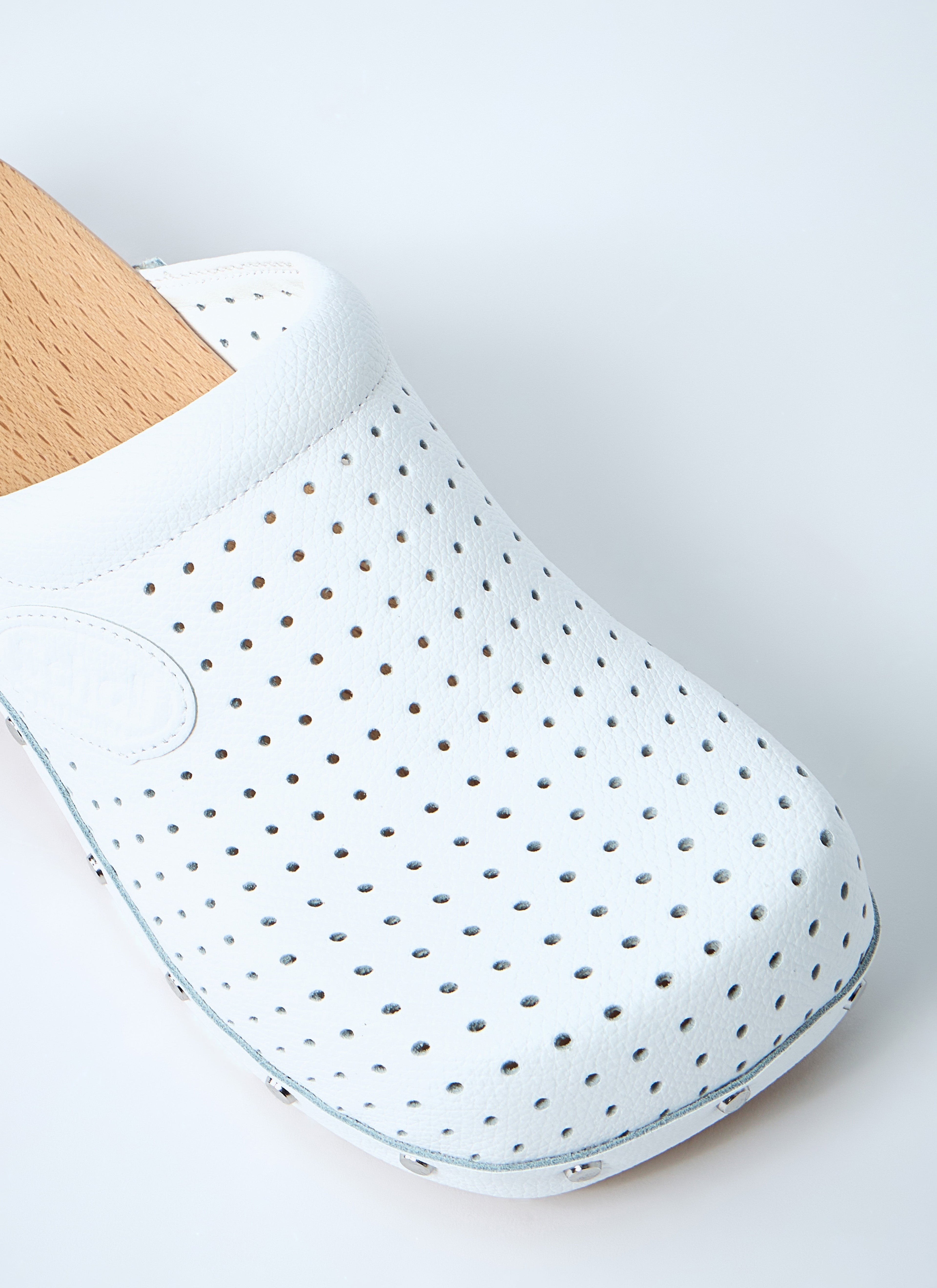 Balenciaga Women Perforated Heeled Clogs by Luosophy