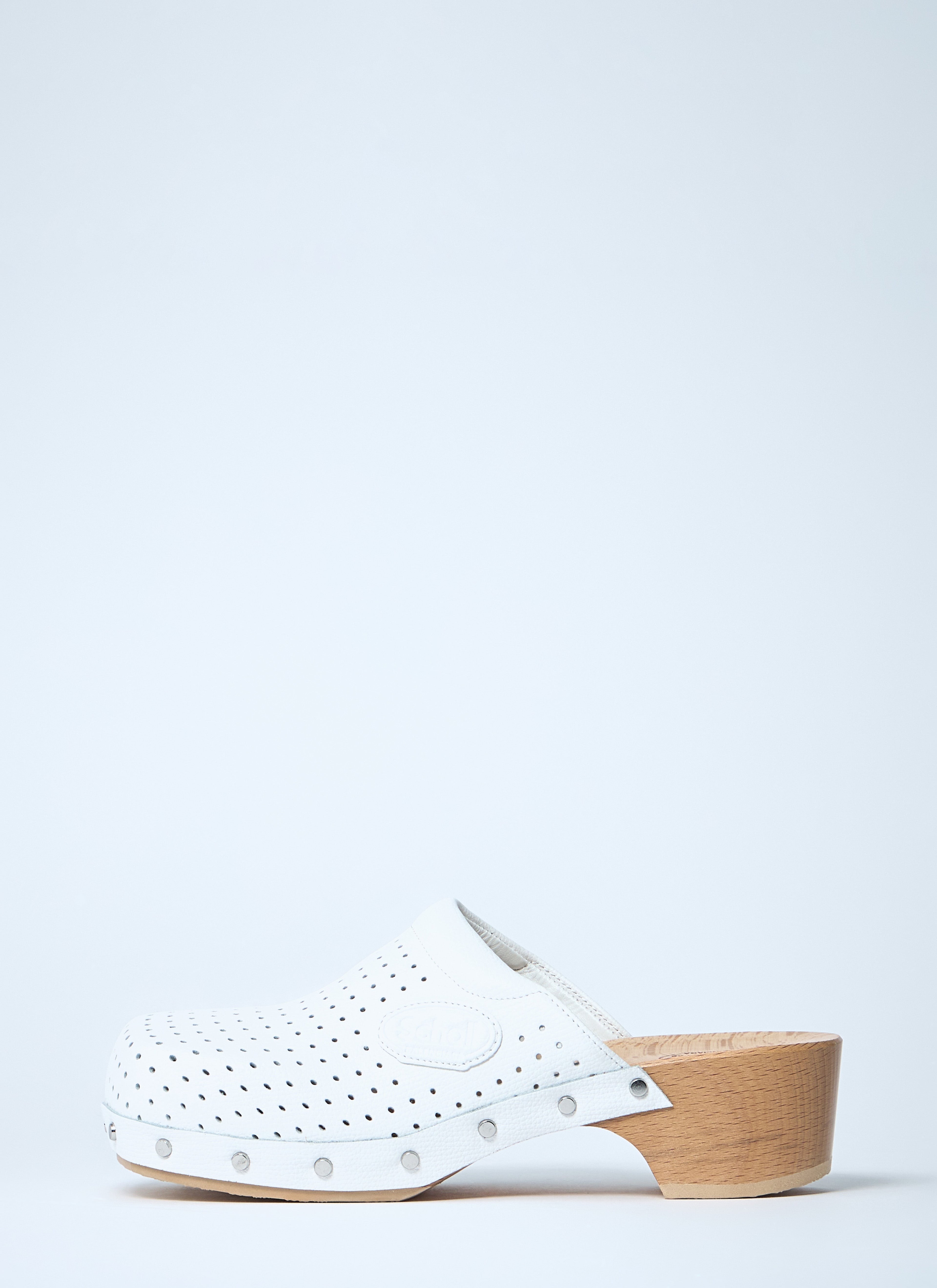 Balenciaga Women Perforated Heeled Clogs by Luosophy