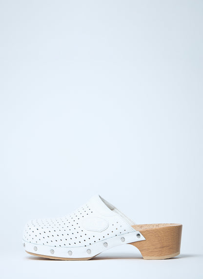 Balenciaga Women Perforated Heeled Clogs by Luosophy