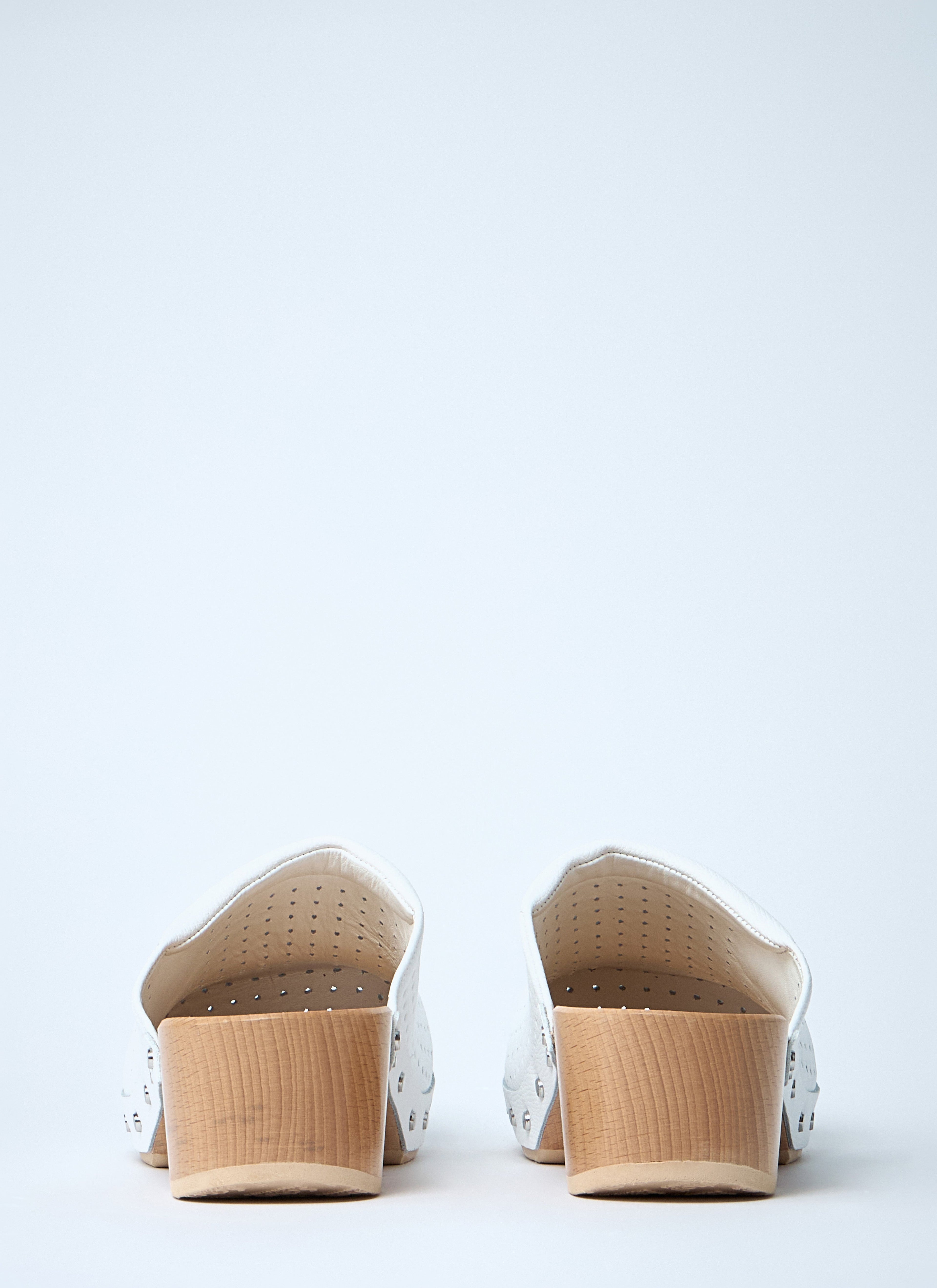 Balenciaga Women Perforated Heeled Clogs by Luosophy