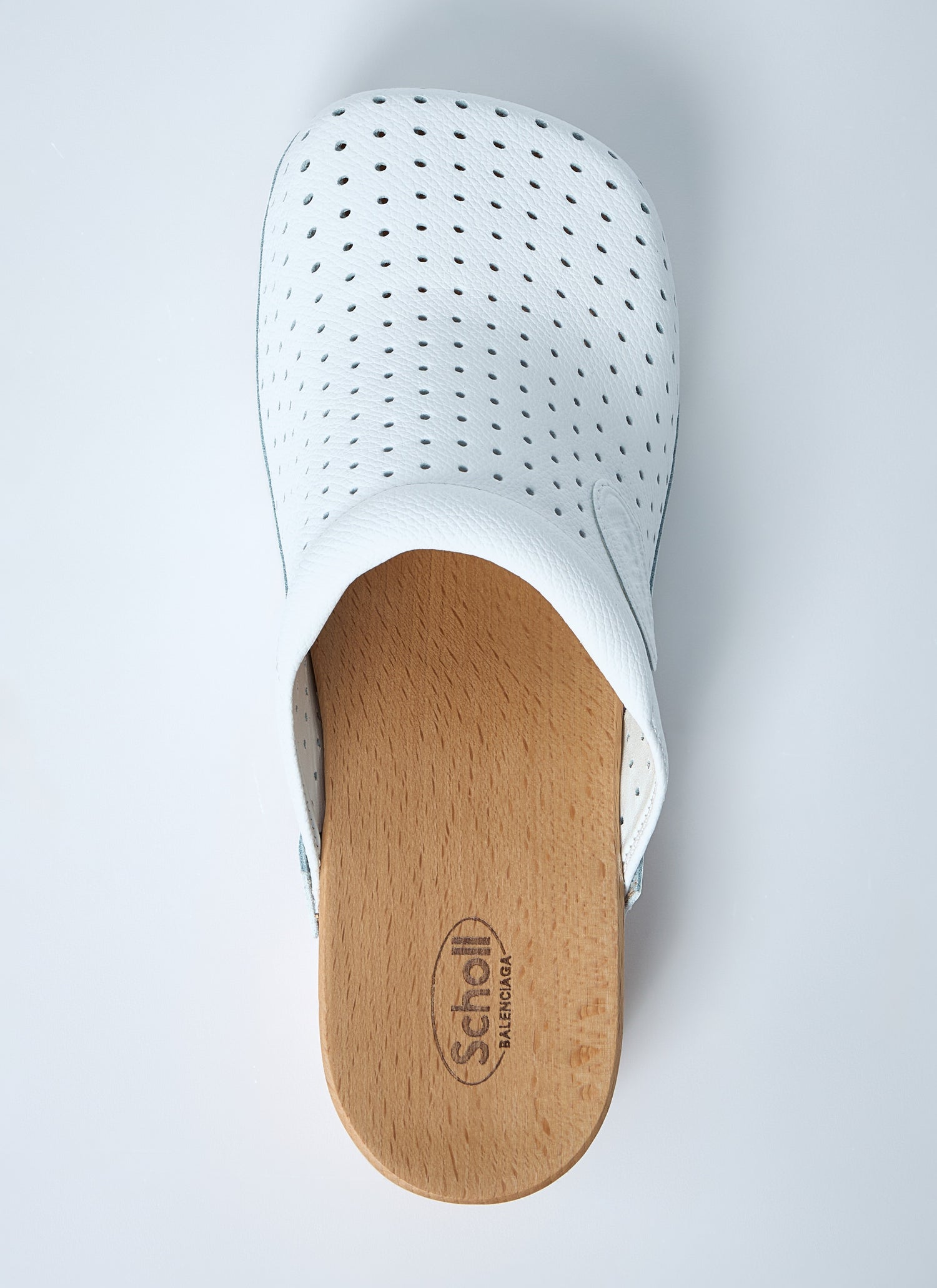 Balenciaga Women Perforated Heeled Clogs by Luosophy