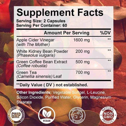 Apple Cider Vinegar Capsules 3000 mg – Detox, Digestion, Immunity &amp; Weight Support