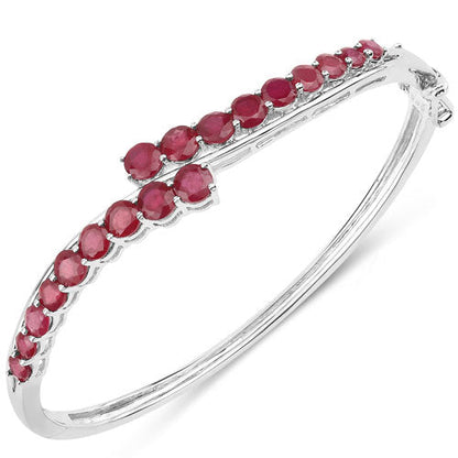 9.10 Carat Glass Filled Ruby .925 Sterling Silver Bangle by Bids.com