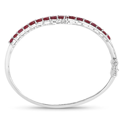 9.10 Carat Glass Filled Ruby .925 Sterling Silver Bangle by Bids.com