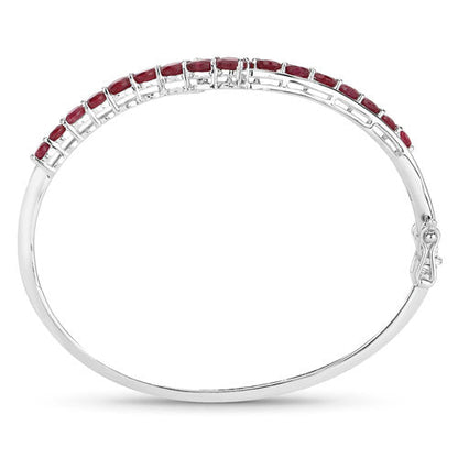 9.10 Carat Glass Filled Ruby .925 Sterling Silver Bangle by Bids.com