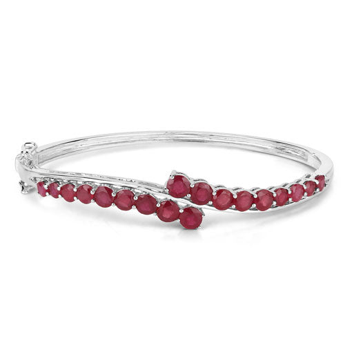 9.10 Carat Glass Filled Ruby .925 Sterling Silver Bangle by Bids.com