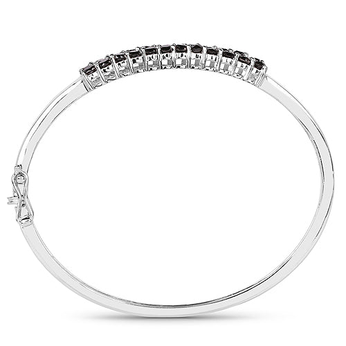 3.53 Carat Genuine Black Diamond .925 Sterling Silver Bangle by Bids.com