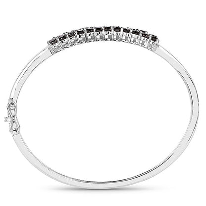 3.53 Carat Genuine Black Diamond .925 Sterling Silver Bangle by Bids.com