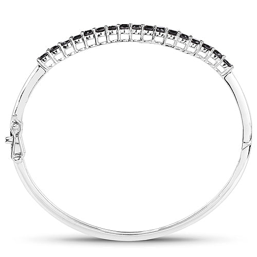 2.50 Carat Genuine Black Diamond .925 Sterling Silver Bangle by Bids.com