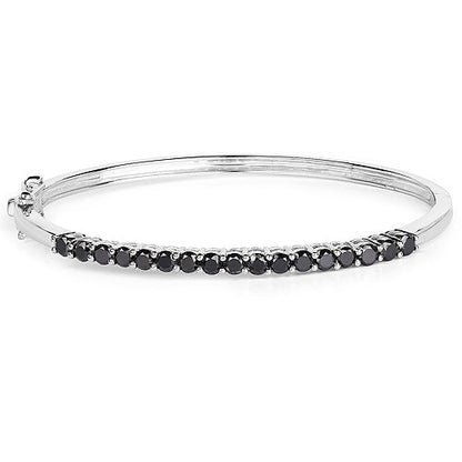 2.50 Carat Genuine Black Diamond .925 Sterling Silver Bangle by Bids.com