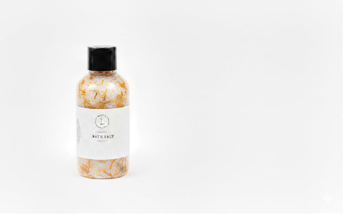 Luxurious Natural Bath Salts Discovery Set - 4 Botanical Glass Bottles by Lizush