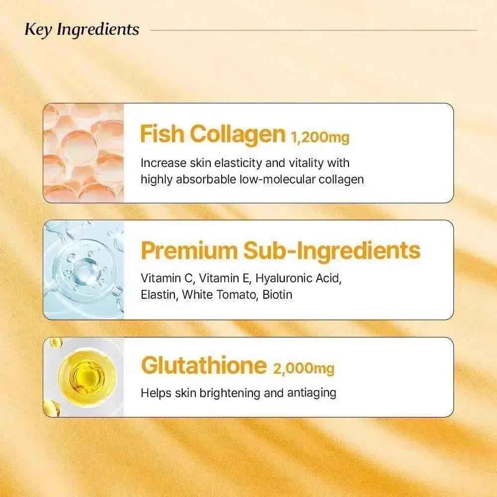 [Bright &amp; Bounce Duo] Low Molecular Collagen 5000 &amp; Glutathione Max, 3 Boxes Each