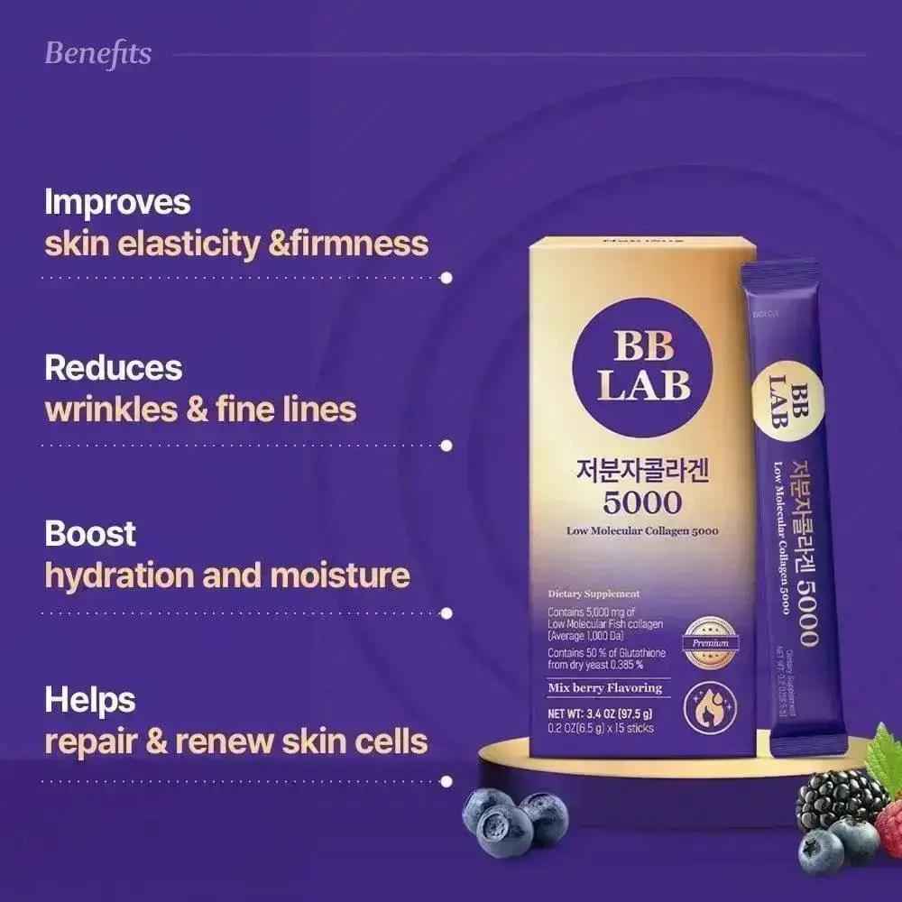 [Bright &amp; Bounce Duo] Low Molecular Collagen 5000 &amp; Glutathione Max, 3 Boxes Each