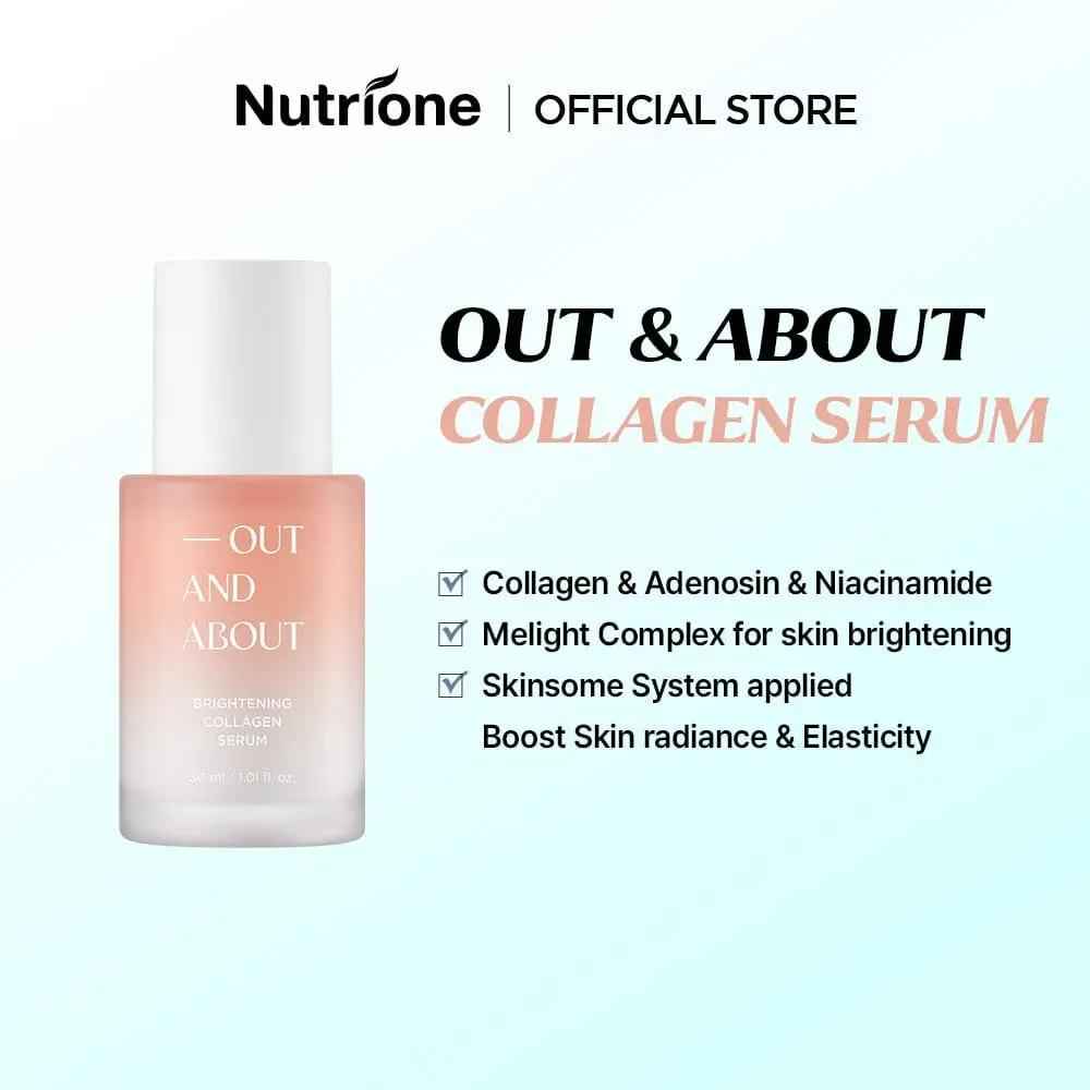 [Out And About Set] OUT AND ABOUT Moisture Tea Tree Cica Toner 200ml &amp; Brightening Collagen Serum 30ml