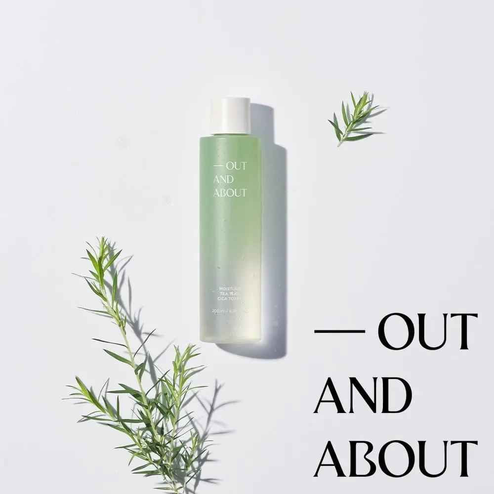 [Out And About Set] OUT AND ABOUT Moisture Tea Tree Cica Toner 200ml &amp; Brightening Collagen Serum 30ml