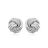 14k White Gold Love Knot with Ridge Texture Earrings  DestGlow