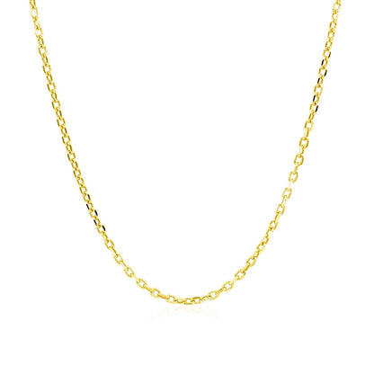 18k Yellow Gold Diamond Cut Cable Link Chain (1.40 mm) by Bids.com