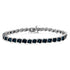 .925 Sterling Silver 1/10 Cttw Miracle-Set Treated Blue Color Diamond Miracle Plate "S" Link Tennis Bracelet (Blue Color, I2- I3 Clarity) - 7.25" by Bids.com