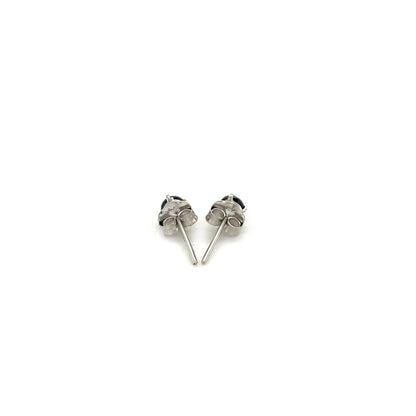 14k White Gold Black 3mm Faceted Cubic Zirconia Stud Earrings  DestGlow