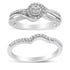 .925 Sterling Silver 1/3 Cttw Composite Diamond Frame Bypass Bridal Set Ring and Band (I-J Color, I2-I3 Clarity) - Ring Size 7 by Bids.com