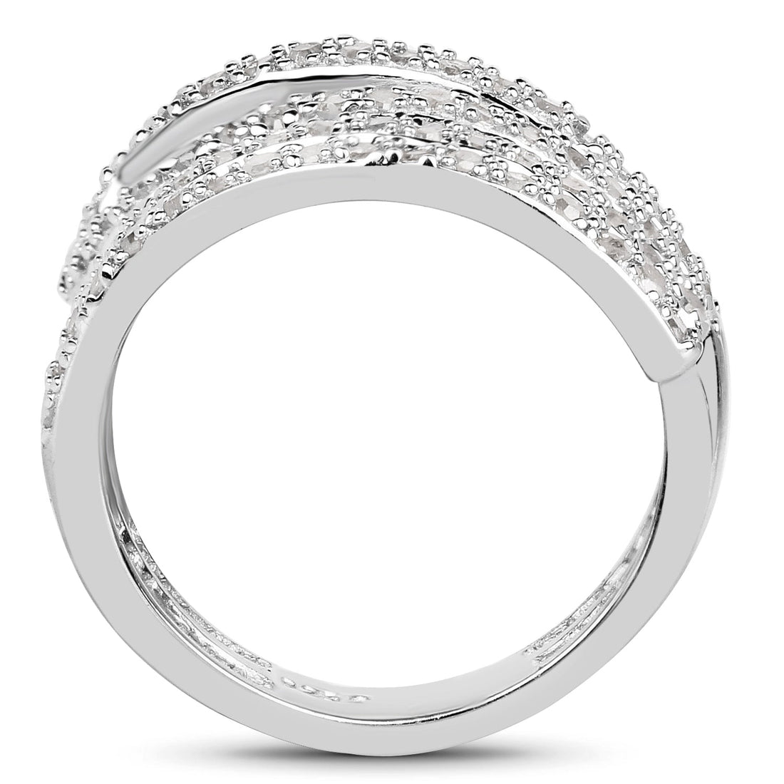 0.83 Carat Genuine White Diamond .925 Sterling Silver Ring by Bids.com