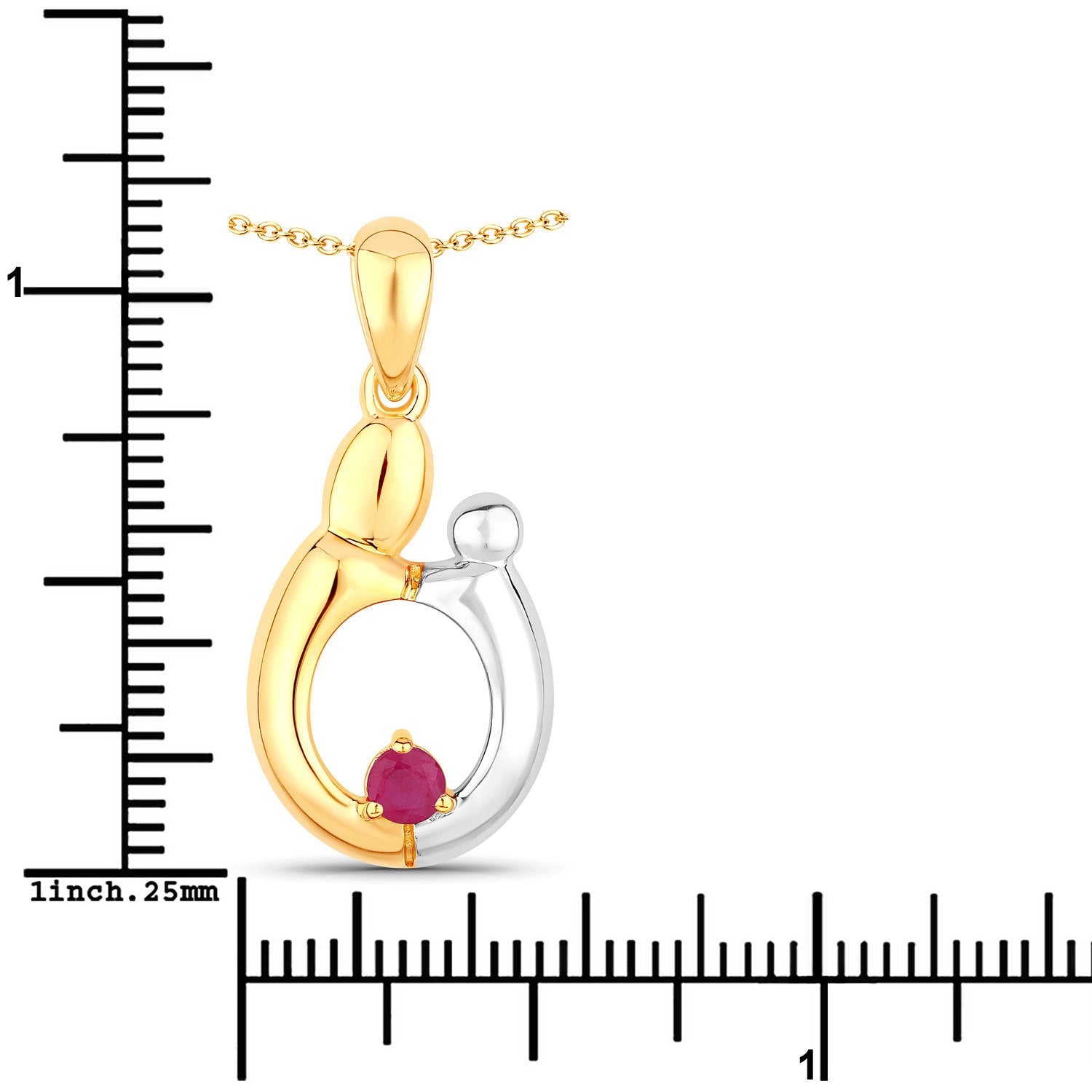 0.20 Carat Genuine Ruby .925 Sterling Silver Pendant by Bids.com