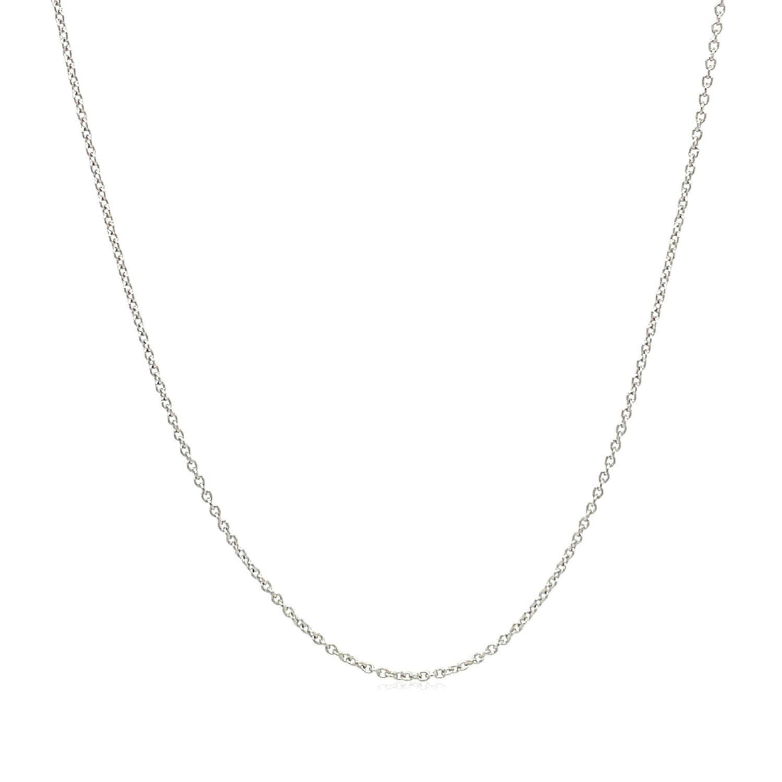 14k White Gold Oval Cable Link Chain 0.6mm  DestGlow