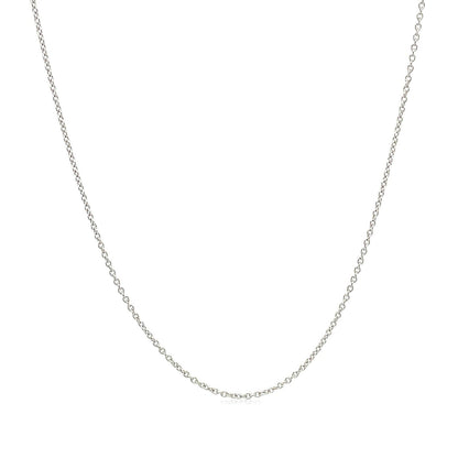 14k White Gold Oval Cable Link Chain 0.6mm  DestGlow