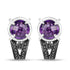3.61 Carat Genuine Amethyst, Black Diamond and White Diamond .925 Sterling Silver Earrings by Bids.com