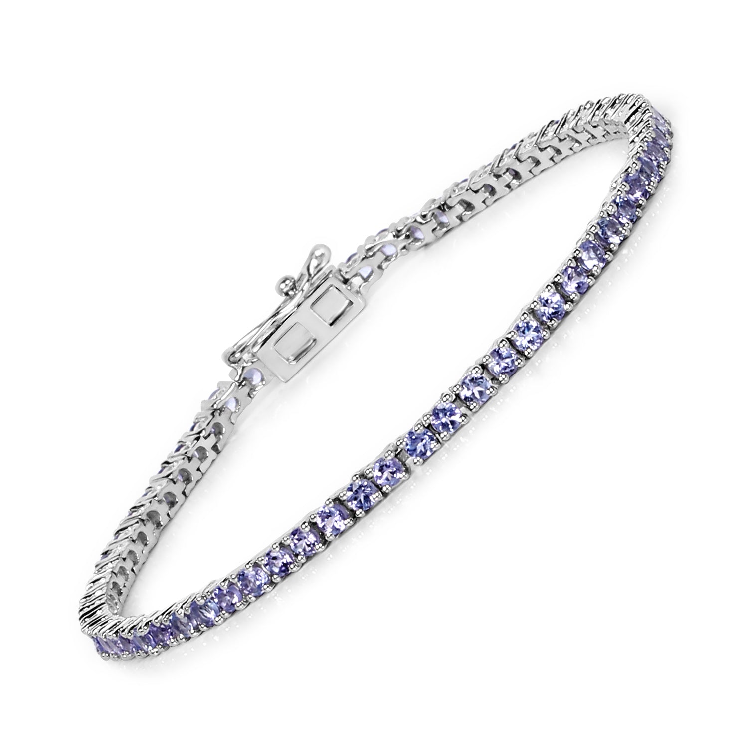 4.34 Carat Genuine Tanzanite .925 Sterling Silver Bracelet  DestGlow