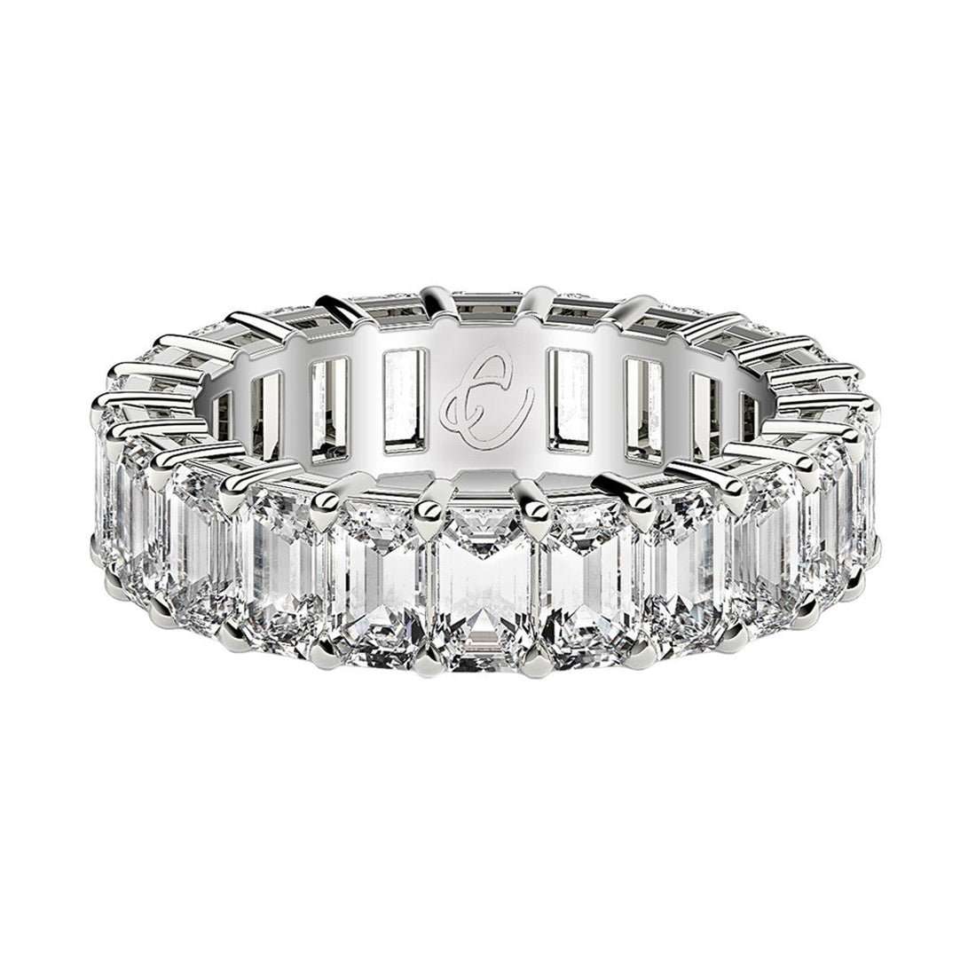 Emerald Cut Lab Grown Diamond Eternity Ring in 14k White Gold (4 cttw FG/VS2) by Bids.com