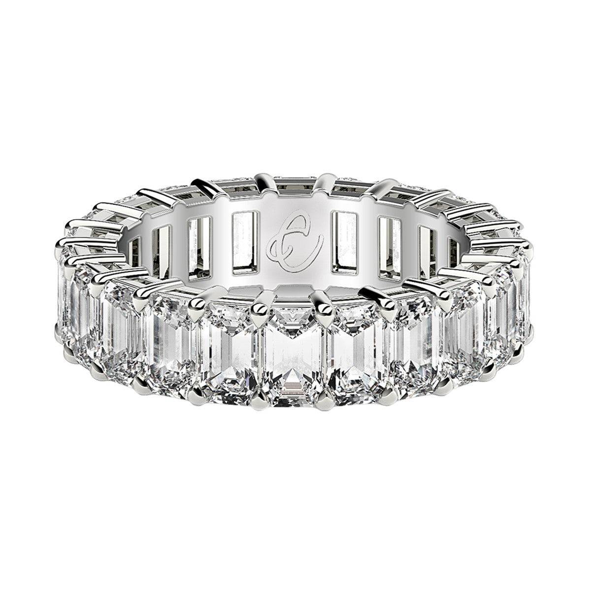 Emerald Cut Lab Grown Diamond Eternity Ring in 14k White Gold (4 cttw FG/VS2) by Bids.com