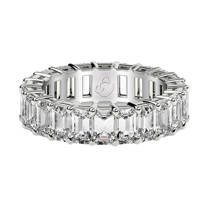 Emerald Cut Lab Grown Diamond Eternity Ring in 14k White Gold (4 cttw FG/VS2) by Bids.com