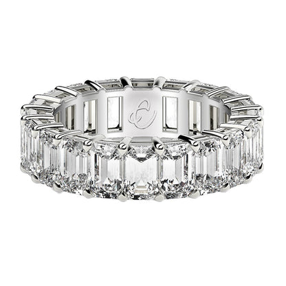 Emerald Cut Lab Grown Diamond Eternity Ring in 14k White Gold (7 cttw FG/VS2)  DestGlow
