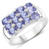 2.07 Carat Genuine Tanzanite and White Diamond .925 Sterling Silver Ring  DestGlow