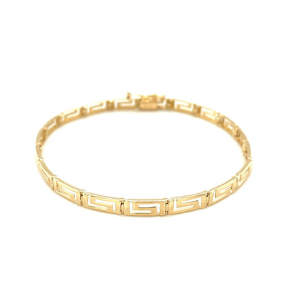 14k Yellow Gold Greek Fret Design Fancy Bracelet by Bids.com